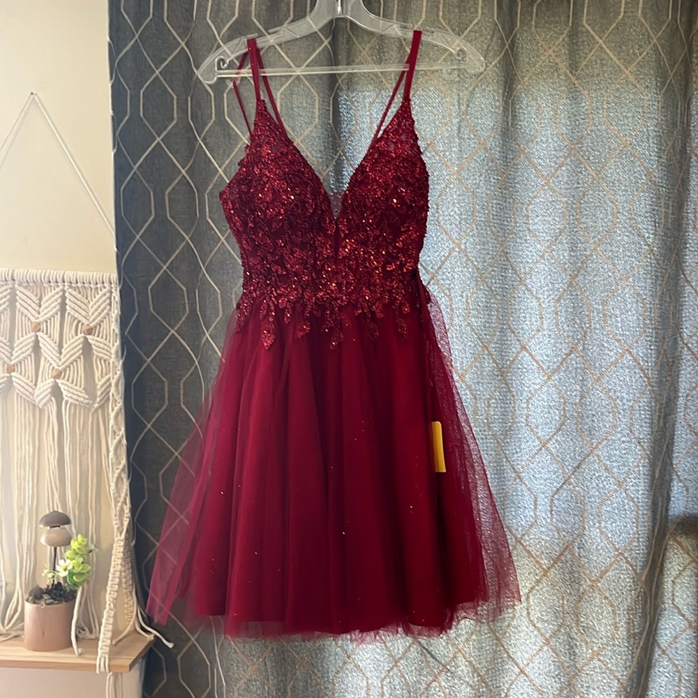 Prom Red Sleeveless Spaghetti Strap Mini Dress